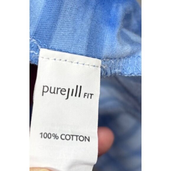 Pure J Jill Fit Blue Tie-Dye Striped Open Cardigan Cotton Casual‎ Sz L - Picture 4 of 5